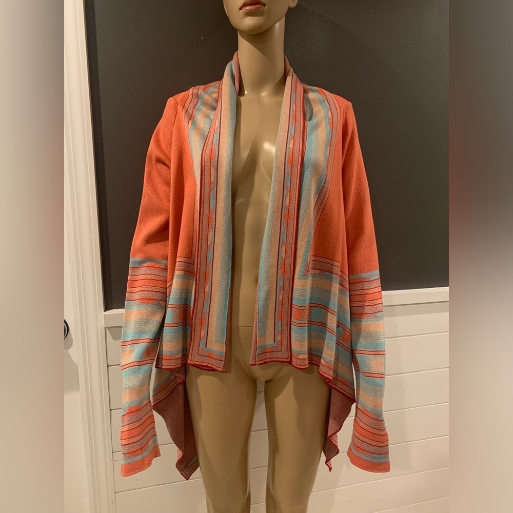 BCBGMAXAZRIA Women's orange  and
Blue Cardigan M/L